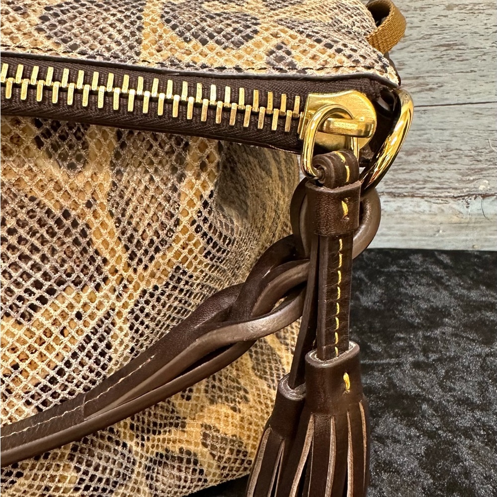 Dooney & Bourke Sloan Hobo Python Snakeskin Embossed Leather Large Handbag - Picture 7 of 16